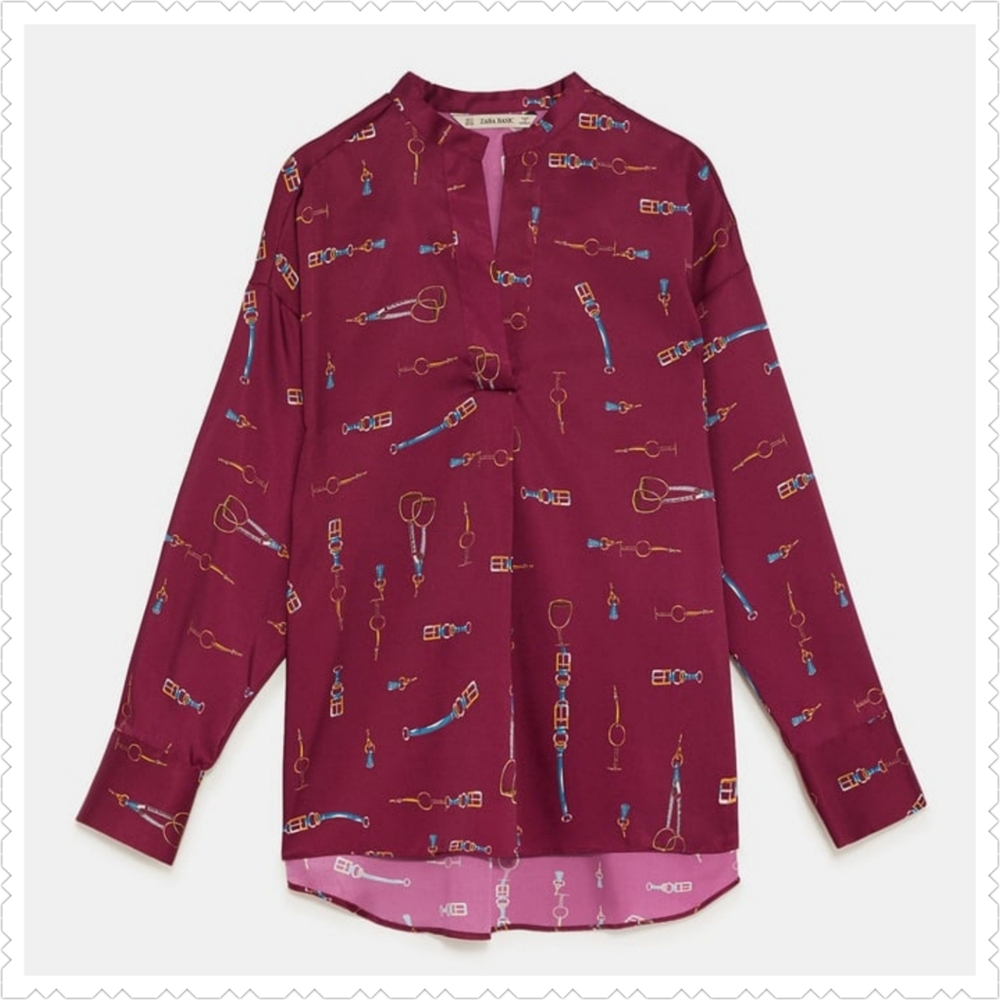 NWT Zara Women's Chain Print Top Size S - Picture 8 of 15